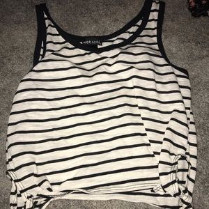 Striped crop top with ties on the sides!